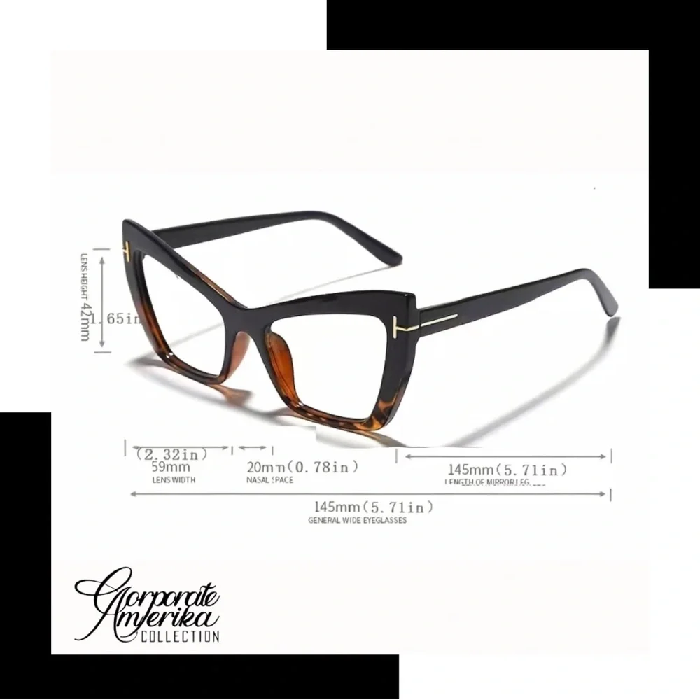 Cat Eye Clear Lens Fashion Glasses - Anti Blue Light Eyewear - Picture 3 of 3